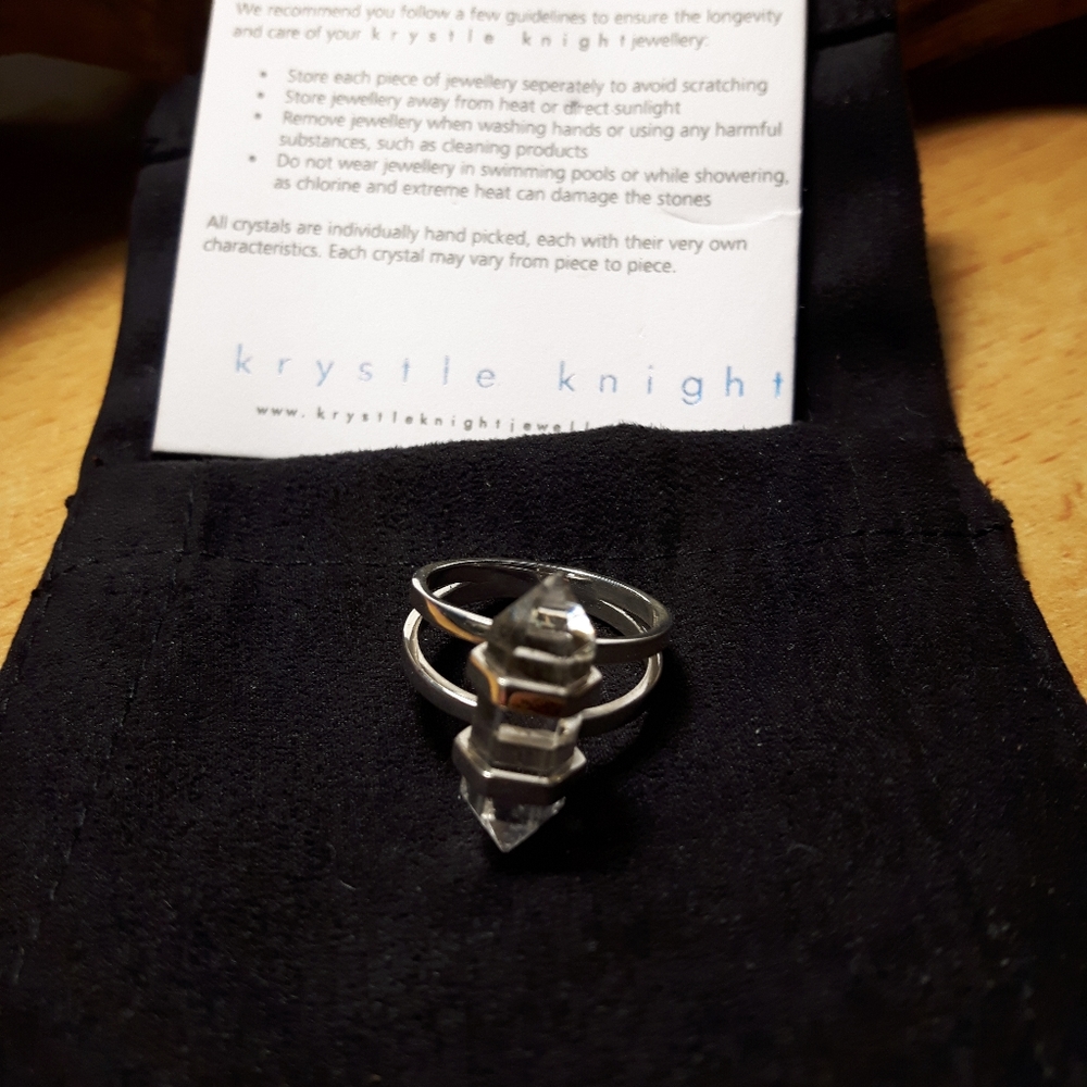 Sterling silver clear quartz ring - Picture 4 of 7